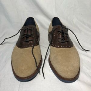 Cole Haan Brown Leather/Suede Blue Sole Saddle 8.5